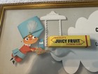 VINTAGE WRIGLEY'S JUICY FRUIT GUM TROLLEY AD PROFESSIONALLY FRAMED — photo 5
