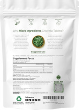 Organic Chlorella Tablets, 500Mg per Tablet, 720 Tabs 360 Grams , 4 Months S...
