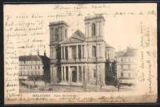 Old postcard Belfort, Church of St-Christophe