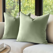 Green Velvet Throw Pillow Covers 18 x 18 Decorative Pillowcases for Couch Bed...