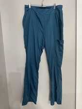 Healing Hands Purple Label Yoga Women's Blue Solid Knit Poly Scrub Pants LT