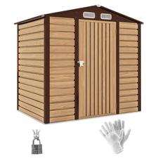 Outsunny 6 x 4ft Metal Garden Shed, Outdoor Storage Shed with Vents
