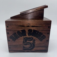 Vintage Wooden Shoe Shine Box Shoe Valet Retro Graphics Shoe Shine 5 cents