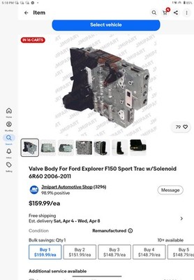 Valve Body For Ford Explorer F150 Sport Trac w/Solenoid 6R60 2006-2011
