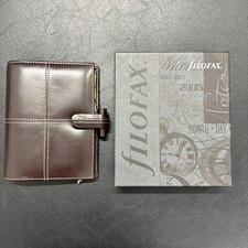 Filofax Pocket Cross Genuine Leather 6-Hole System Organizer Planner Brown