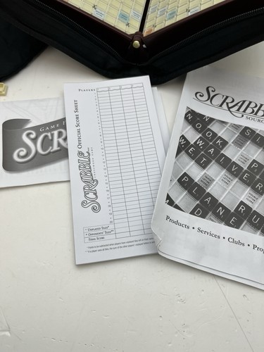 Scrabble Travel Game Folio Edition Players Zipper Edition All Tile Pieces - Picture 5 of 7