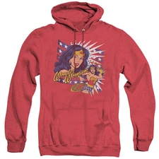 DC Comics Pop Art Wonder Heather Mens Hoodie Red Officially Licensed