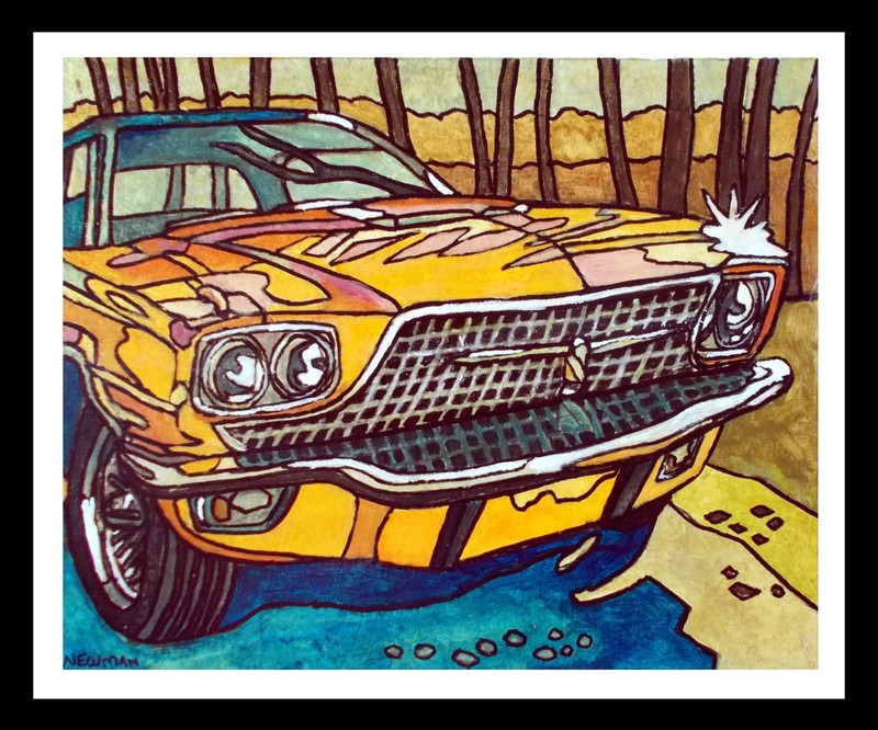 Thunderbird, acrylic painting on canvas, M. Newman