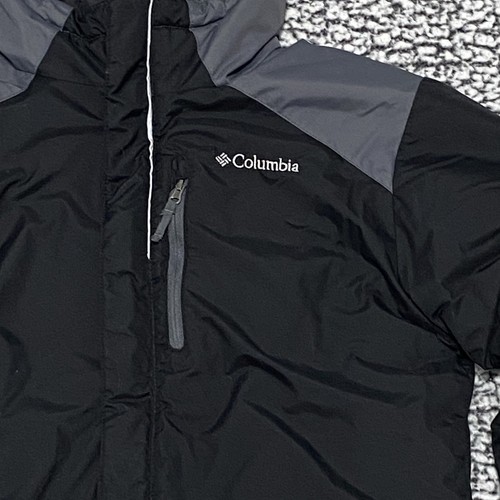 Columbia Sportswear Boys Winter Insulated Coat Ski Jacket Large 14-16 Black Gray - Picture 2 of 9