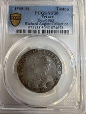 1565-M Teston France PCGS VF30 Only One In That Grade , 460 Years Old Coin
