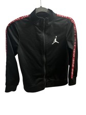 Boys Air Jordan Tricot Track Jacket Youth Medium 10-12 Black/Red