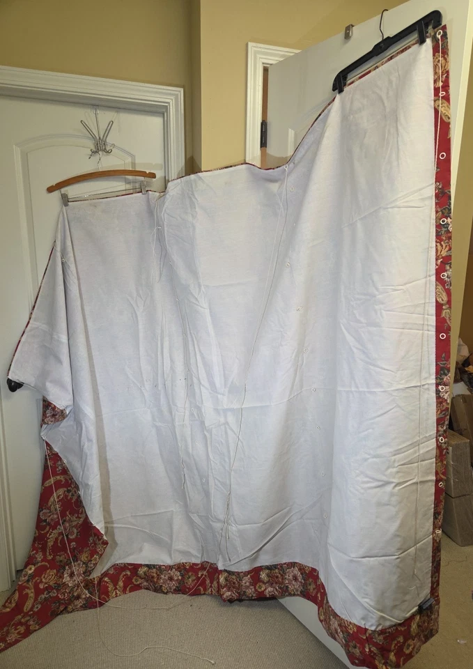 De Colección Ralph Lauren DANIELLE MARSIELLE Rojo Floral 2 Tonos Romanos + 1 Cenefa Forrada Foto 2 de 4