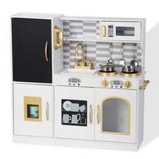 Kitchen Playset for Ages 3-8, Wooden Play Kitchen Chef Pretend Play Set for T...