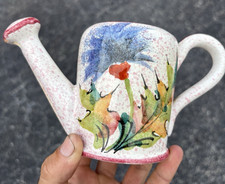 Vintage Watering Can Pottery Made In Italy Flowers