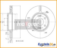 2 St. Bremsscheibe Maxgear 19-1299 FüR Renault Laguna Ii