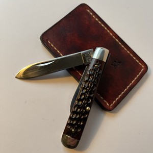 Case XX 1974 Spear Point Jack Knife 6214 Mint & Leather Slip