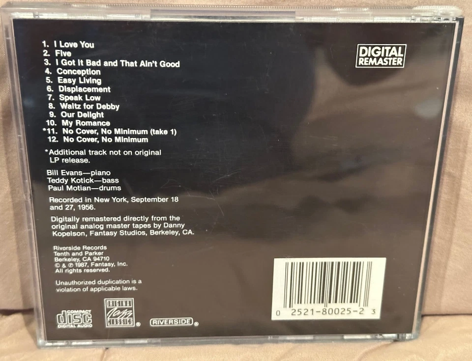 Bill Evans New Jazz Conceptions (CD, 1987, Original Jazz Classics, Remastered) Foto 2 de 2