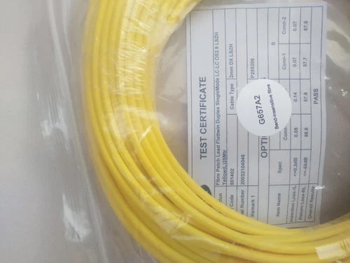 OS2 Yellow Fibre Optic LC LC Single Mode Duplex 9/125 Patch LSZH Cable 25 meter
