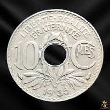 France – 1935 – 10 centimes Lindauer Cupronickel (N1622)