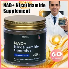 NAD+ Supplement for Anti-Aging Energy Focus & Nicotinamide Riboside Resveratrol