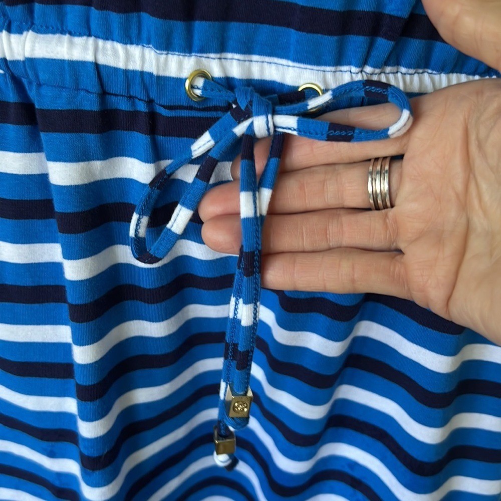 MICHAEL KORS Mini Dress Jersey Knit Grecian Blue Stripes Stretch Coastal NEW thumbnail 7