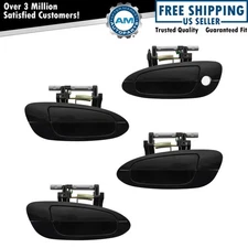 Door Handle Smooth Black Exterior Outside Kit Set of 4 for 02-06 Nissan Altima