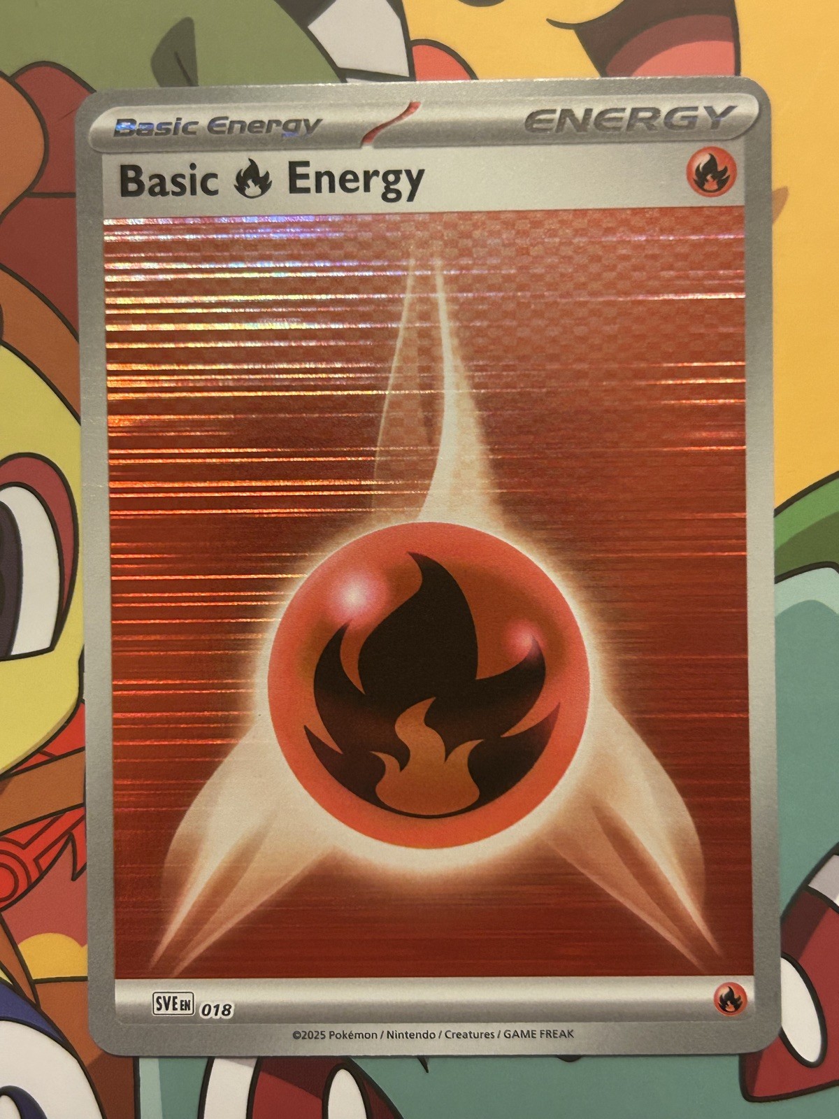 2025 Basic Fire Energy 18 Holo Black Bolt White Flare Pokemon TCG 
