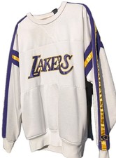 VTG 90's Los Angeles Lakers Starter Sweatshirt mens large White w/pockets