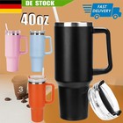 Thermobecher mit Strohhalm und Henkel 1200ml 40oz Kaffeebecher To Go mit Deckel
