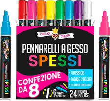 - Pennarello Lavagna Cancellabili Con Punta Grossa - Pennarelli a Craie Liquida 
