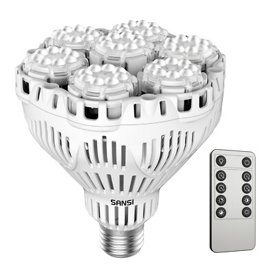 BR30 Grow Light Bulbs Dimmable Indoor Plants Full Spectrum E26 W/Remote Control