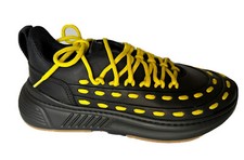Bottega Veneta Mens Leather Black/Yellow Sneakers 9.5 US 578305 1013 NIB 950