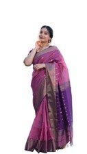 Women's Jamdani Cotton Saree With Attach Unstitched Blouse Piece