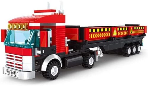 Juego de bloques de construcción de vehículos de transporte de camiones pesados rojos | General Jim's - Imagen 5 de 7