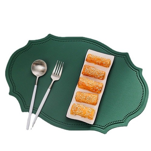 1X Faux Leather Table Placemat Waterproof Non-slip Oilproff Retro Table Mats - Picture 6 of 23