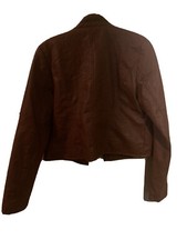 Pre Owned Women's Red Snap Leather Coat, Size L, Nice Fit!!! B:a014