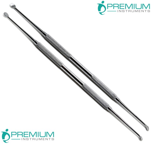 2 Pcs Dental Molt Curette Curettage Cyst Removal Debridement Surgical