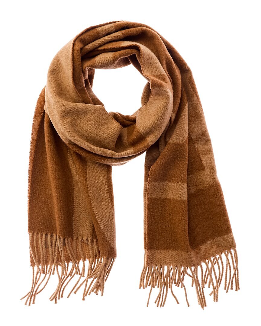 Шерстяной шарф с тотемной монограммой Женский коричневый 38490₽