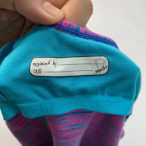 Ivivva Lululemon Tank Top Girl 14 Pink Blue Space Dye Athletic Shelf Bra Power Y - Picture 6 of 12