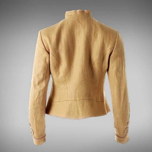 Nueva con etiquetas Chaqueta Militar Ralph Lauren Lino Espina de Arenque Borde Soutache Oro 10 - Imagen 2 de 7