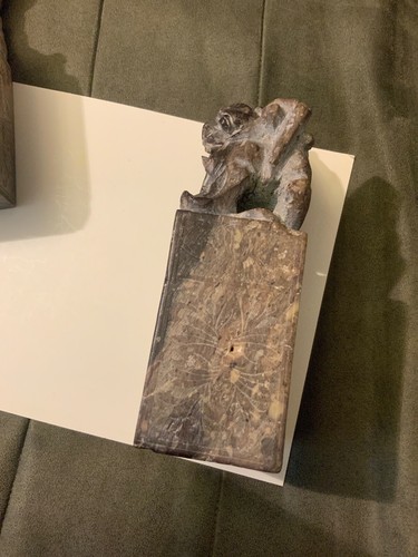 Pair Of Beautiful Antique Hand Carved Soapstone Foo Dogs 6.5” 6Lb - Picture 11 of 12