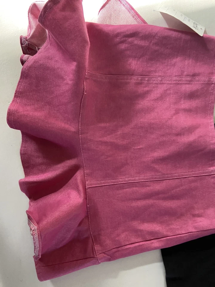 NUEVO CON ETIQUETAS LIPSTIK Niñas 12 Rosa Volantes Falda Boutique y Negro Bordado Top Paquete Foto 4 de 4