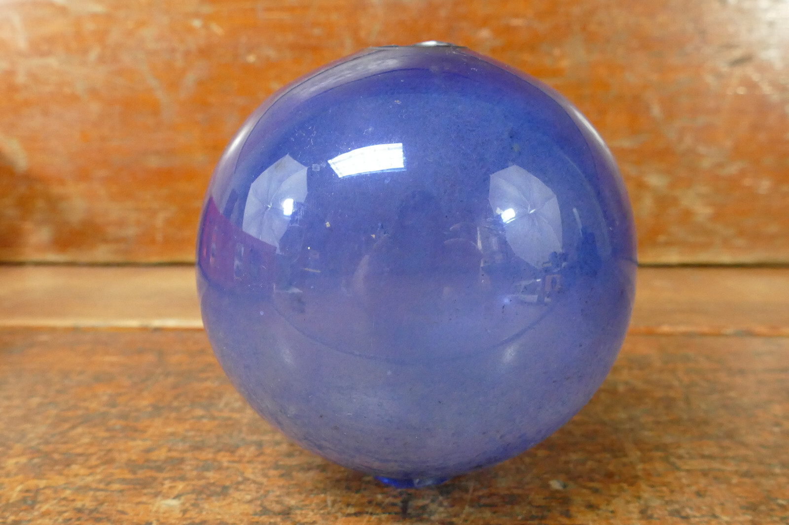 Antique 4 1/2" Wide Cobalt Blue Round Lightning Rod Weather Vane Glass Ball eBay
