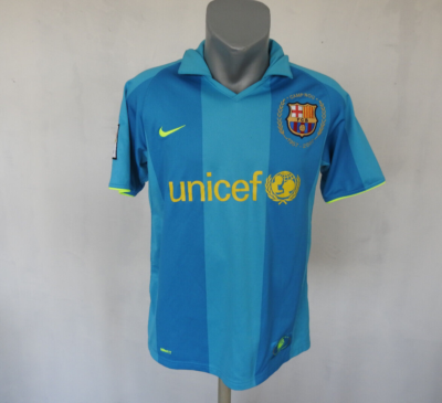 FC Barcelona 2007 Away Jersey Nike Blue Shirt Size S Football
