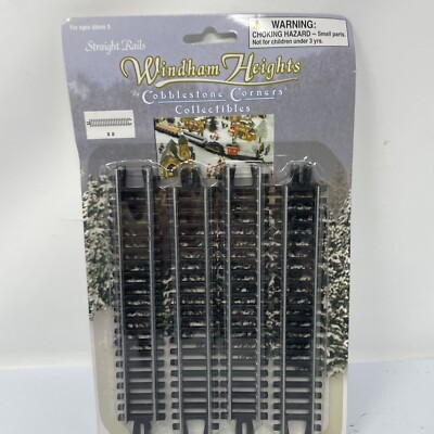 Cobblestone Corners Railroad Train Tracks Straight Rails Package Of 8 Pieces