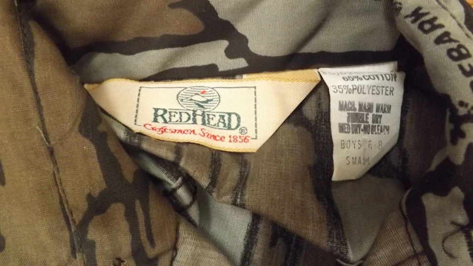 Vtg NOS Redhead Trebark Camouflage Hunting Shirt Youth/Kids sz Sm USA made Camo - Image 4 of 4