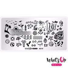 Whats Up Nails A019 Beach Mode Stamping Plate For Stamped Nail Art Design