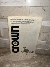 VINTAGE CROWN RULES OF TABLE TENNIS FOLDOUT MANUAL 4" X 6.25"
