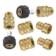 Ultimate Pressure Washer Adapter Set Quick Disconnect Kit M22 Swivel to 3/8 I...