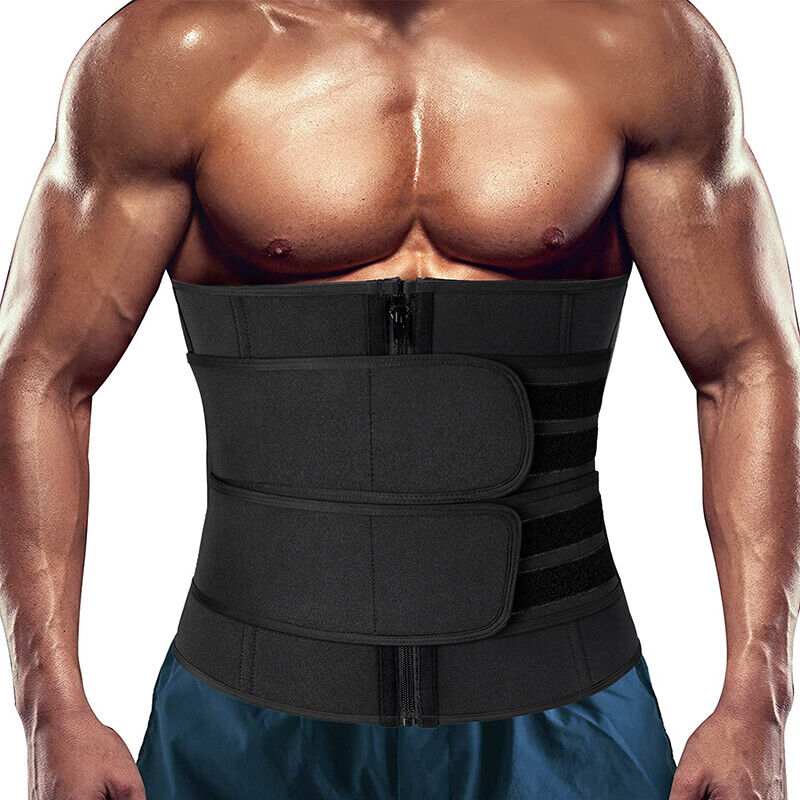 Men Waist Trainer Body Shaper Sweat Belt Tummy Control Band Fat Burner  Shapewear